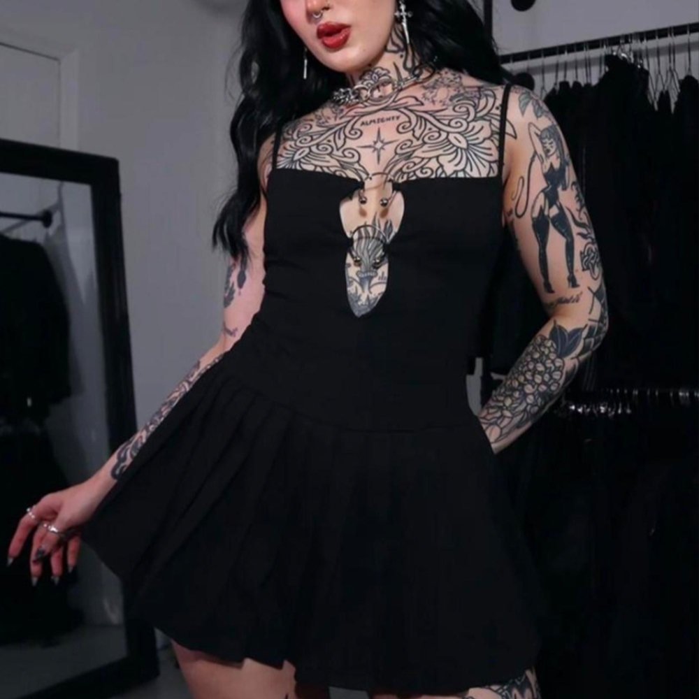 (SOLD) LOVETOOTRUE Black Rebel Dress/Romper 🖤